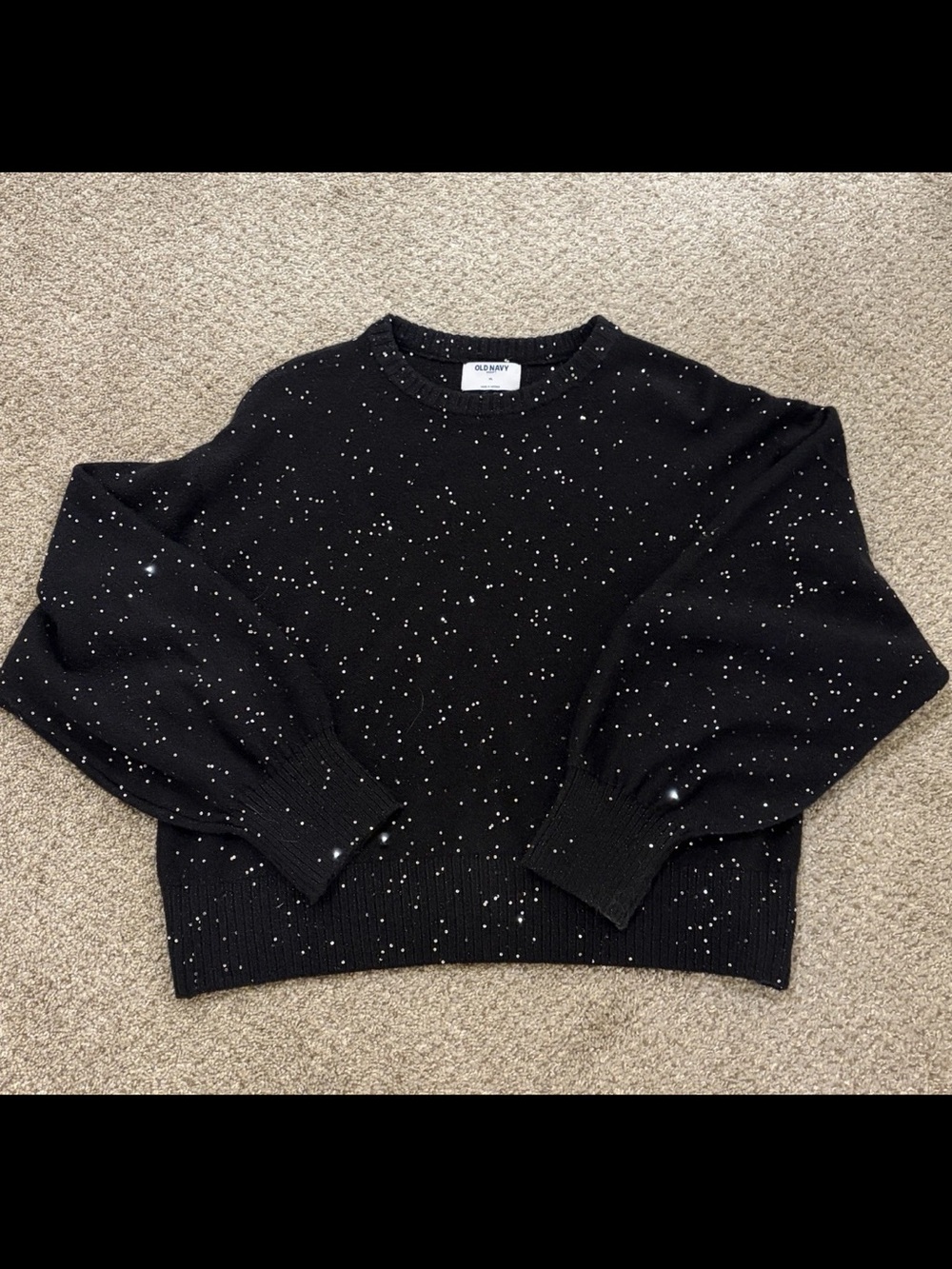 Old Navy Black sequin Crewneck Sweater